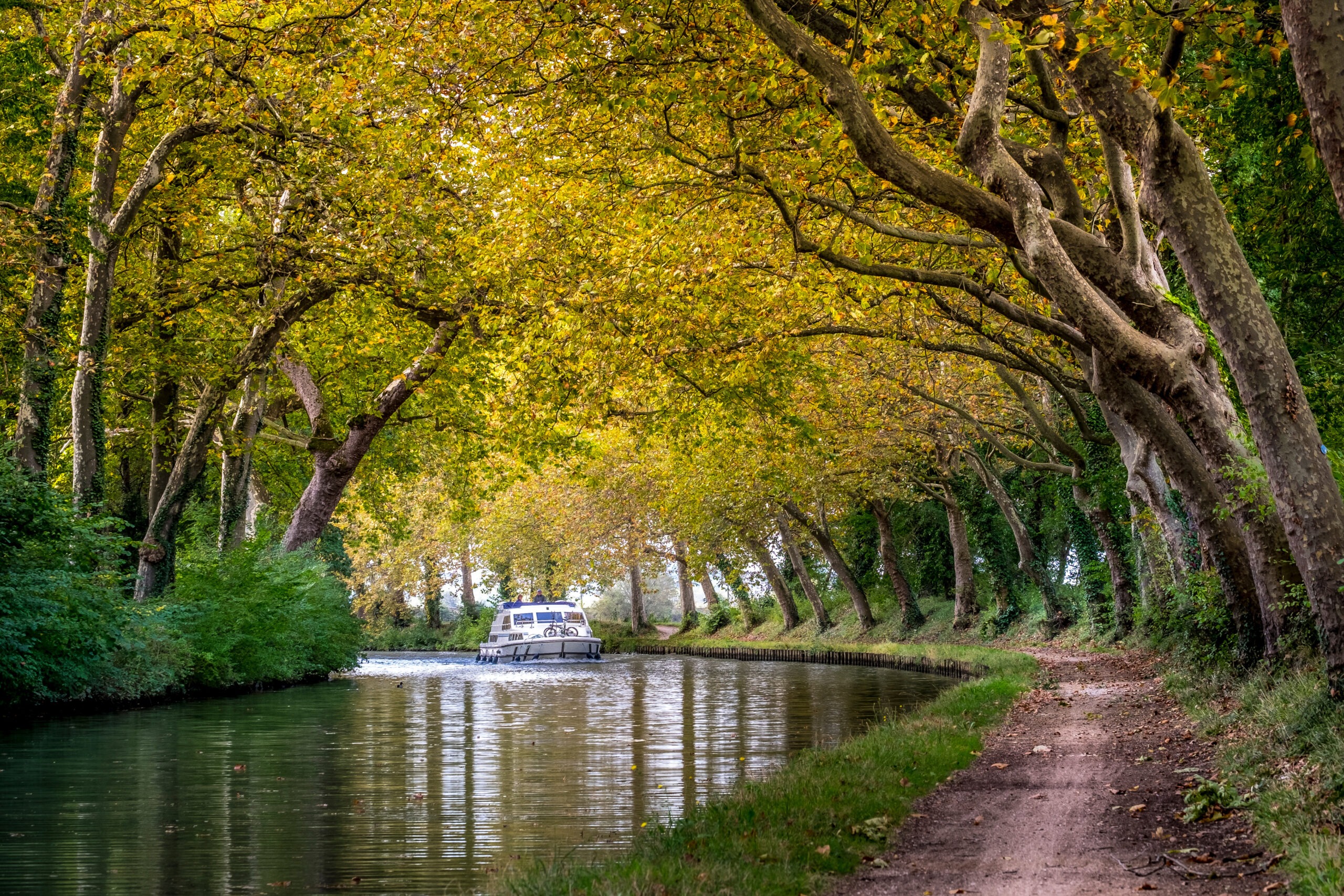 the canal du midi in autumn near Toulouse